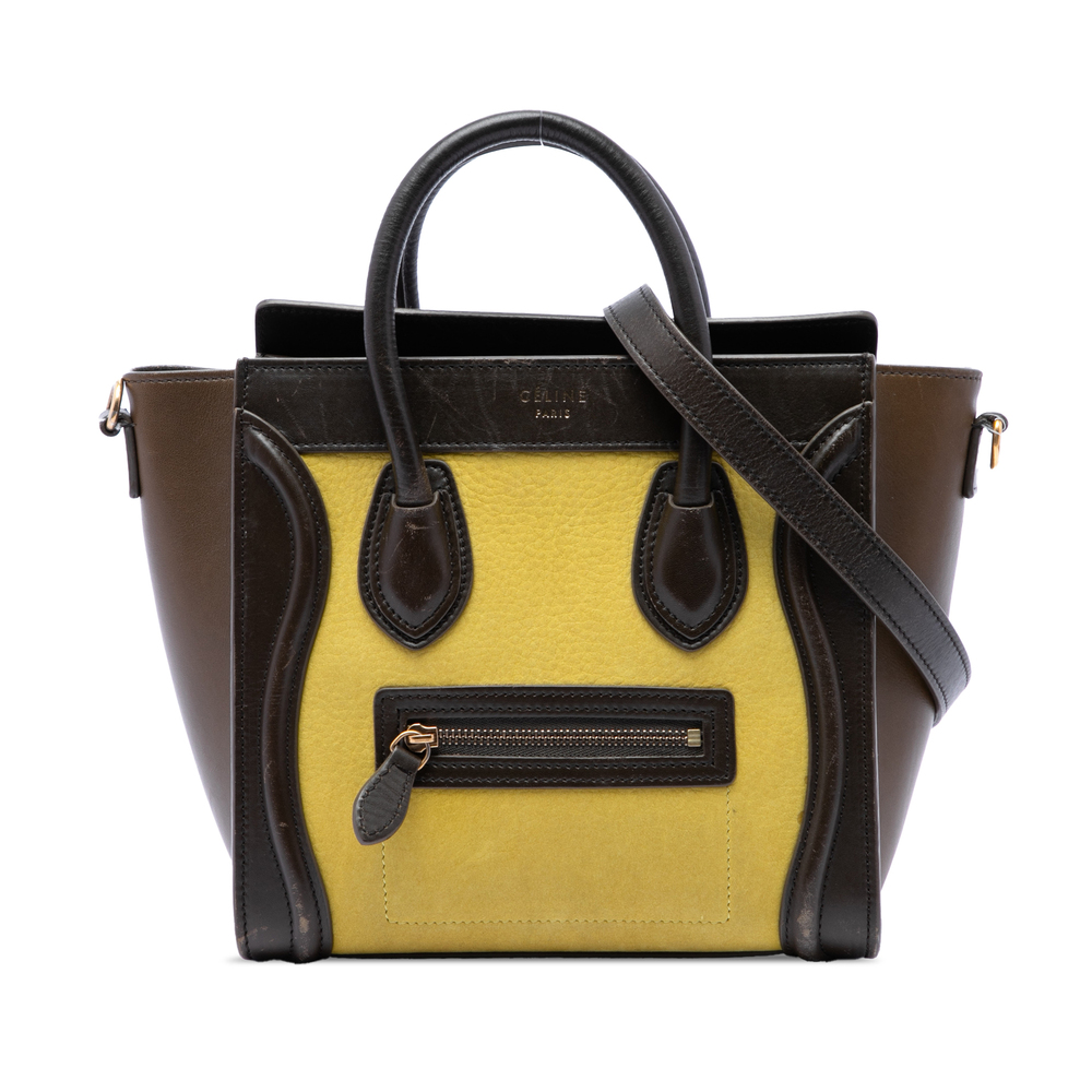 Pre-Loved Celine Nano Tricolor Leather Luggage Tote